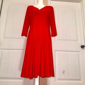 Lauren Ralph Lauren Vibrant Red Long Sleeve Dress